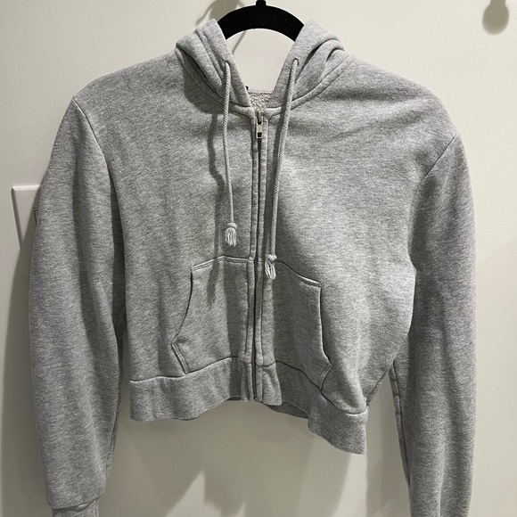 Brandy Melville Cropped Zip Hoodie - Picture 1 of 2
